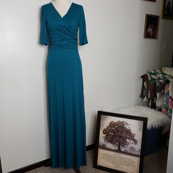 New Gilli Boutique Teal Maxi Dress Tall - Picture 6 of 10